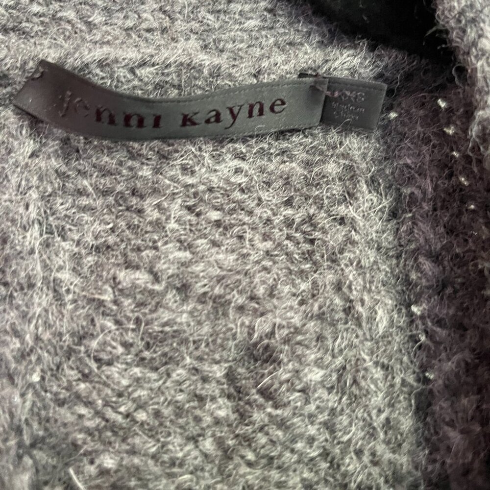Jenni Kayne Wool & Alpaca Cable Cocoon Cardigan In Charcoal - Picture 4 of 7